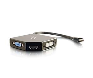 C2G 80929 Adaptador Mini DisplayPort a HDMI, DVI o VGA, portátil, Apple Macbook, MacBook Pro, iMac, MacBook Air, Mac Mini, Surface Pro 1 2 3 4, Thinkpad Carbon X1 y más Connect Dongle