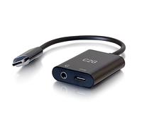 C2G Adaptador multipuerto USB-C a AUX (3,5 mm) con Suministro de energía de hasta 100 W