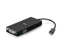 C2G Adaptador multipuerto USB-C, Adaptador de Video 4 en 1 con HDMI, DisplayPort, DVI, VGA - 4K 60Hz