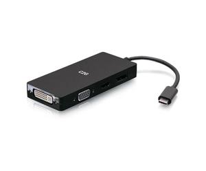 C2G Adaptador multipuerto USB-C, Adaptador de Video 4 en 1 con HDMI, DisplayPort, DVI, VGA - 4K 60Hz
