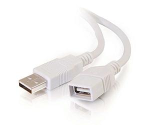 C2G Alargo de 3 m USB 2.0 A Macho a A Hembra, Color Blanco - Cable USB (Color Blanco, USB A, USB A, Macho/Hembra, Color Blanco)