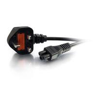 C2G - Cable (2 m, Male connector / Male connector, Enchufe tipo G, C5 acoplador, 250 V, Negro)