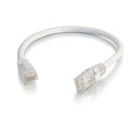 C2G Cable de conexión de Red de 0,5 m Cat6 sin blindaje y con Funda (UTP), Color Blanco - Cable de Red (Color Blanco, 0,5 m, RJ-45, RJ-45, Cat6)