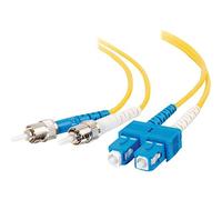 C2G Cable de fibra óptica de PVC monomodo ST-ST 9/125 OS1, 2 m, color amarillo