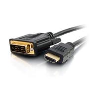 C2G Cable de vídeo digital de alta velocidad HDMI a DVI-D de 2 m, cable adaptador de monitor DVI a HDMI, Full 1080p HD, adecuado para PS4, Raspberry Pi, Roku, Xbox One, Blue Ray, DVD, estaciones de