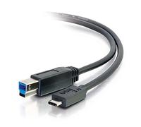 C2G Cable USB, cable USB 3.0, cable USB C a B, compatible con tablet Thunderbolt 3, Chromebook Pixel, Samsung Galaxy TabPro S, LG G6, Macbook, negro, 3,04 metros, cables para llevar 28867