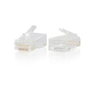 C2G / Cables To Go 00889 RJ45 Cat6 Enchufe Modular para Cable sólido Redondo/Trenzado, Paquete múltiple (50 Unidades)