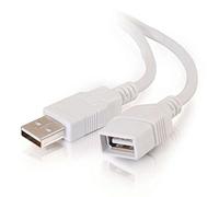 C2G /Cables to Go 19003 - Cable alargador USB 2.0 A macho a hembra (1 m), color blanco