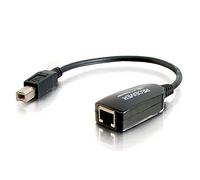 C2G /Cables to Go 29353 1 Puerto USB 1.1 sobre Cat5 Superbooster Extender Dongle RJ45 Hembra a USB B Macho Receptor