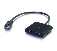 C2G DisplayPort 1.2 a Dual HDMI 4K Dual Monitor MST Hub, DP Multi-Stream Transport (MST) múltiple Monitor Splitter, Negro