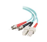 C2G SC-ST - Cable de fibra óptica de PVC dúplex multimodo (LSZH, 10 GB, 50/125, OM3, 10 m), color aguamarina