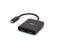 C2G USB-C a HDMI Dual 4K Dual Monitor MST Hub, Mini DP Multi-Stream Transport (MST), Divisor de múltiples monitores, Negro