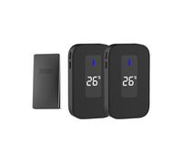 C303B Timbre inalámbrico para el hogar de uno a dos con pantalla digital de temperatura y control remoto compatible. Compatible con personas mayores,