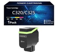 C320 C325 Cartuchos de Tóner de Alta Capacidad Compatibles con los Números 006R04823 006R04820 006R04821 006R04822 para Xerox C320 C325 Impresoras,Black-1 Pack