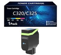 C320 C325 Cartuchos de Tóner de Alta Capacidad Compatibles con los Números 006R04823 006R04820 006R04821 006R04822 para Xerox C320 C325 Impresoras,Cyan-1 Pack