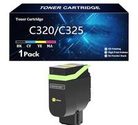 C320 C325 Cartuchos de Tóner de Alta Capacidad Compatibles con los Números 006R04823 006R04820 006R04821 006R04822 para Xerox C320 C325 Impresoras,Yellow-1 Pack