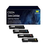 C3224 Cartuchos de tóner compatibles con C3220K0 C3220C0 C3220M0 C3220Y0 | Reemplazo del cartucho de tóner C3224 impresora para Lexmark C3224dw MC3224dwe MC3224adwe MC3224i, con chip(4 colors)