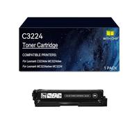 C3224 Cartuchos de tóner compatibles con C3220K0 C3220C0 C3220M0 C3220Y0 | Reemplazo del cartucho de tóner C3224 impresora para Lexmark C3224dw MC3224dwe MC3224adwe MC3224i, con chip(Black)
