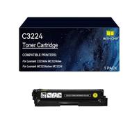 C3224 Cartuchos de tóner compatibles con C3220K0 C3220C0 C3220M0 C3220Y0 | Reemplazo del cartucho de tóner C3224 impresora para Lexmark C3224dw MC3224dwe MC3224adwe MC3224i, con chip(Yellow)