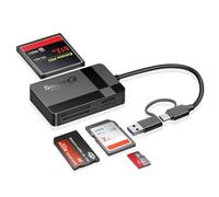 C368 USB 3.0 Lector de Tarjetas múltiples, Plug N Play, Compatible con Apple y Windows, Alimentado por USB, Compatible con CF/SD/SDHC/SCXC/MMC/MMC Micro/RS MMC/Mini SD/Micro SD/MS Duo/MS Pro/MS Pro