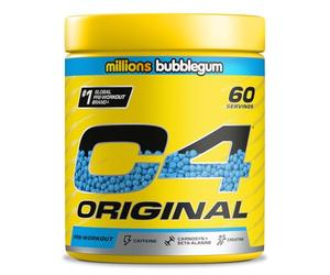 C4 Original Pre Workout Powder, Chicle, 60 porciones | Bebida energética en polvo para preentrenamiento Zero Sugar con 150 mg de cafeína, 1500 mg de monohidrato de creatina, 1600 mg de beta alanina