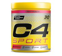 C4 Sport - Suplemento en polvo para preentrenamiento - Cóctel de frutas | Bebida energética para antes de entrenar | 135 mg de cafeína + beta alanina + creatina | 30 raciones