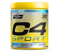 C4 Sport - Suplemento en polvo para preentrenamiento - Frambuesa azul | Bebida energética para antes de entrenar | 135 mg de cafeína + beta alanina + creatina | 30 raciones