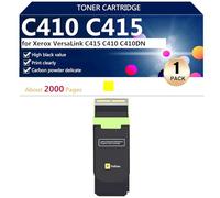 C410 C415 006R04685 006R04686 006R04687 006R04688 Cartucho de Tóner Compatible para Xerox VersaLink C415 C410 C410DN Impresora, Alto Rendimiento, 2400 Páginas,Yellow-1 Pack