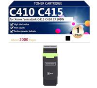 C410 C415 Cartucho de Tóner de Rendimiento Extra Alto 006R04685 006R04686 006R04687 006R04688 para Xerox VersaLink C415 C410 C410DN Impresoras, 2400 Páginas,Black-1 Pack