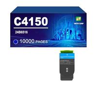 C4150 Cartucho De Tóner Compatible para Lexmark 24B6519, 24B6516, 24B6517 Y 24B6518. Funciona con La Impresora C4150 Y Rinde hasta 16000/10000 Páginas,Cyan-1 Pack