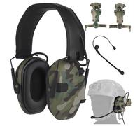 C5 - Auriculares tácticos de reducción de ruido con micrófono amplificación de sonido Nato TP120 Jack, orejeras electrónicas montadas en casco para disparar y cazar (Mc)