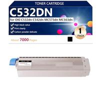 C532DN Cartuchos de Tóner de Alta Capacidad Compatibles para Oki C532dn C542dn MC573dn MC563dn Impresoras, Varias Especificaciones Disponibles,Black-1 Pack