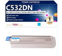 C532DN Cartuchos de Tóner de Alta Capacidad Compatibles para Oki C532dn C542dn MC573dn MC563dn Impresoras, Varias Especificaciones Disponibles,Cyan-1 Pack