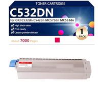 C532DN Cartuchos de Tóner de Alta Capacidad Compatibles para Oki C532dn C542dn MC573dn MC563dn Impresoras, Varias Especificaciones Disponibles,Magenta-1 Pack