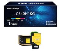C540H1KG C540H1CG C540H1MG C540H1YG Cartuchos de Tóner Compatibles para Lexmark C540dw C540n C543dn C544n C544dw C544dn C546dtn X543dn X544dn X544n X544dw X546dt X548de X548dte,Y-1 Pack