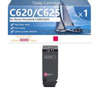 C620/C625 Cartucho de Tóner de Repuesto para Xerox VersaLink C620 C625 Impresoras, 8000 Páginas,Magenta-1 Pack