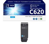 C620 Cartucho de Tóner de Alto Rendimiento Compatible para Xerox VersaLink C620 C625 Impresoras, Nítidas y Definidas,Cyan-1 Pack
