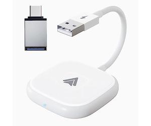 C63DS Adaptador inalámbrico Carplay Dongle con adaptador USB-C para sistema de coche, adaptador de espejo AI Box Wireless CarPlay es para coches con cable de fábrica Carplay