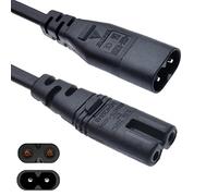 C7 to C8 30cm Extension Lead IEC Socket - Male to Female - Extension Cable for Figure 8 Power Lead - Tv Power Cable Adapter 2x0.75mm² Copper Core - Samsung TV, LG TV, Sony, PS5, Xbox Series X