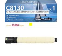 C8130 Cartucho de Tóner Compatible para Xerox AltaLink C8130 C8135 C8145 C8155 C8170 Impresoras, Alto Rendimiento 59000 Páginas, Impresión de Alta Definición,Yellow-1 Pack