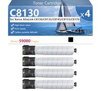 C8130 Cartucho de Tóner Compatible para Xerox AltaLink C8130 C8135 C8145 C8155 C8170 Impresoras, para Escuelas, Hospitales y Bancos, 59000 Páginas,Black-4 Pack