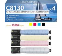 C8130 Cartucho de Tóner de Repuesto Compatible para Xerox AltaLink C8130 C8135 C8145 C8155 C8170 Impresoras, Alto Rendimiento 59000 Páginas, Fácil Instalación,BCMY-1 Pack