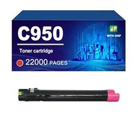 C950 Cartucho De Tóner Compatible para Lexmark C950de X950de X952 X954de, Rendimiento De hasta 32000 / 22000 Páginas,Magenta-1 Pack