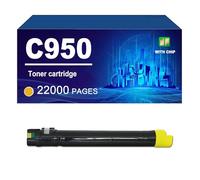 C950 Cartucho De Tóner Compatible para Lexmark C950de X950de X952 X954de, Rendimiento De hasta 32000 / 22000 Páginas,Yellow-1 Pack