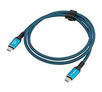 LANBERG USB-C M/M - Cable USB 4 (0,5 m, 240 W, 8 K, 60 Hz), Color Negro y Azul
