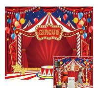 Caaerttply Telón de fondo de circo de carnaval para fotografía, tienda de campaña roja, cortina de circo, telón de fondo de fotos de 10 x 8 pies, feliz fiesta, baby shower, fiesta de cumpleaños,