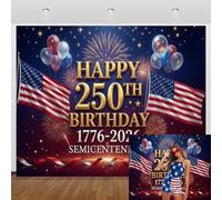 Caaerttply Telón de fondo de cumpleaños 250 de 10 x 8 pies, 4 de julio, Día de la Independencia, temática patriótica, telón de fondo conmemorativo de aniversario de libertad, celebración, pancarta de