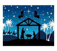 Caaerttply Telón de fondo para fotografía de nacimiento de Jesús, 10 x 8 pies, noche de Navidad, pesebre sagrado, telón de fondo de fotos, castillo del desierto, fondo de belén, cristianismo,