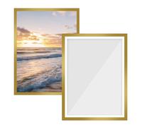 CAAGGMM Diamond Painting Marco, 2 Piezas 30 x 40 cm Conjunto de Marcos Magnéticos Autoadhesivo, Accesorios para Pintura Diamante, Para Nevera, Documentos (Oro)