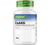 CaAKG - Calcio alfa-cetoglutarato - 120 cápsulas - Alta dosis con 1100 mg por dosis diaria - Calcio puro y alfa-cetoglutarato sin aditivos innecesarios, vegano